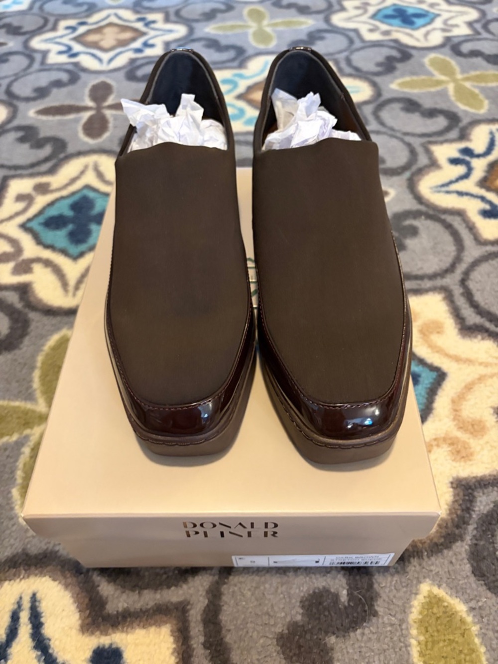 Donald J. Pliner Wilson Dark Brown Slip-On Loafers - Picture 2 of 6